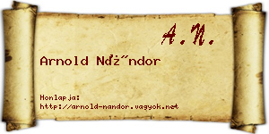 Arnold Nándor névjegykártya